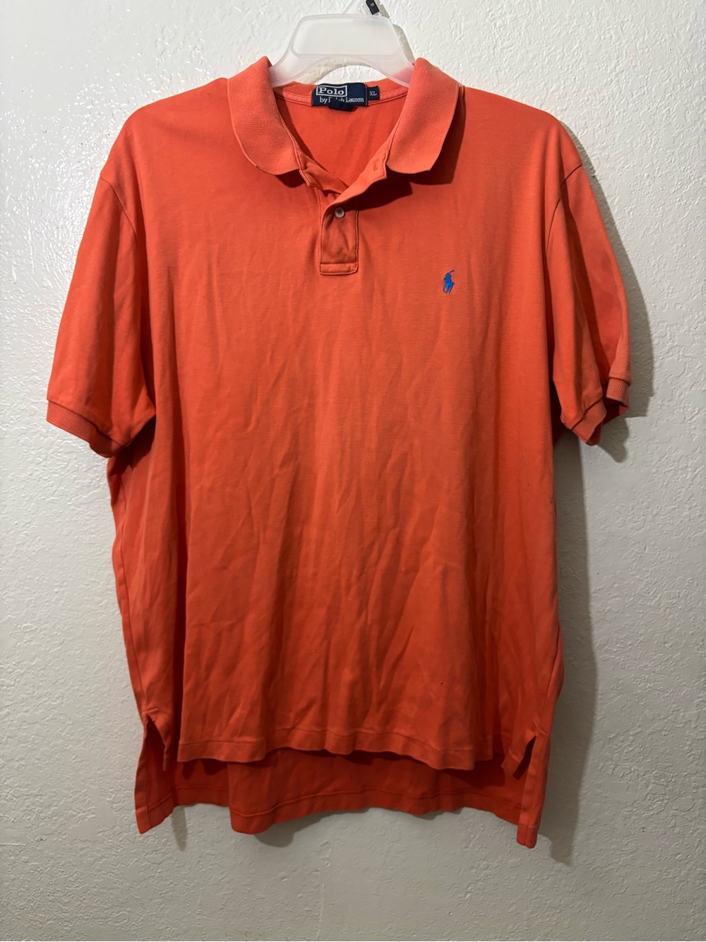Polo by Ralph Lauren Men's Orange Short-Sleeve Polo with Blue Pony